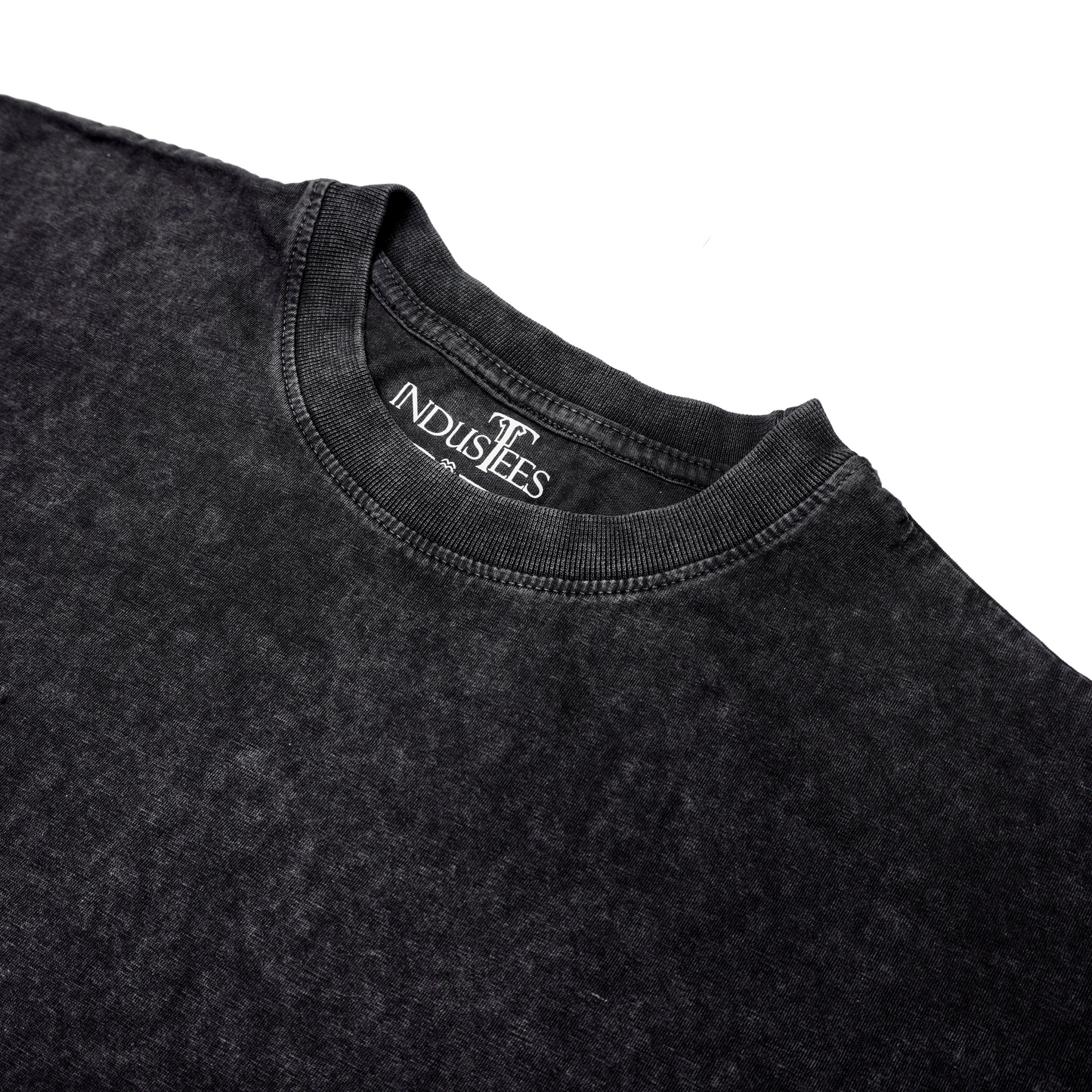 Midnight Black Acid Wash Oversized Drop Shoulder Premium T-Shirt V1