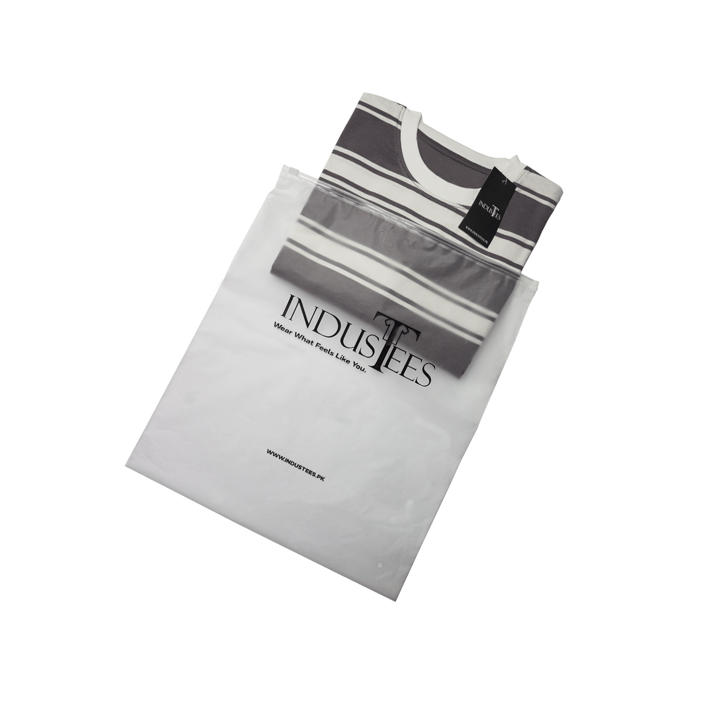 Walnut Haze Brown Crew Neck Striped Tee
