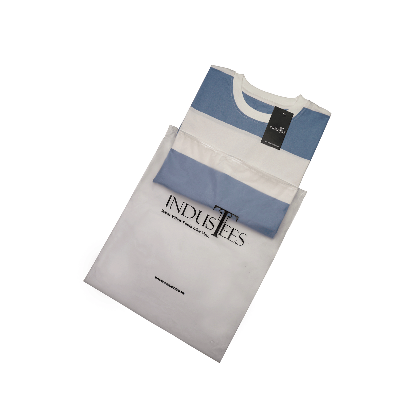 Aqua Frost Crew Neck Striped Tee