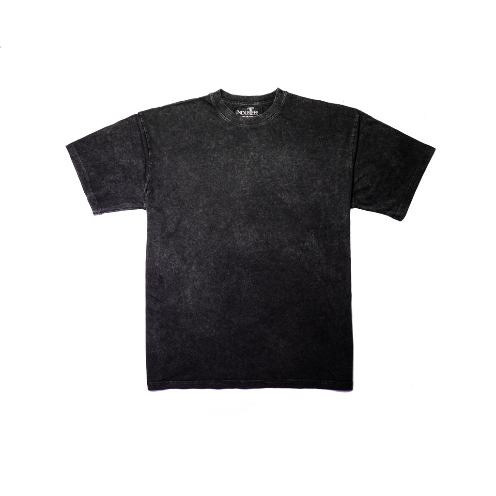 Midnight Black Acid Wash Oversized Drop Shoulder Premium T-Shirt V1