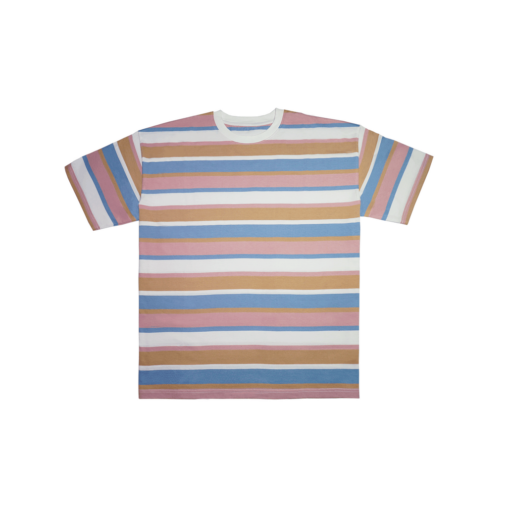 MIx Color Crew Neck Striped Tee
