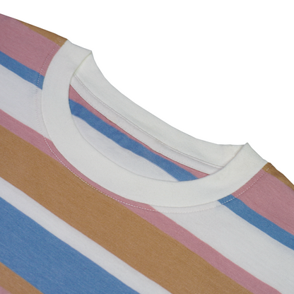 MIx Color Crew Neck Striped Tee