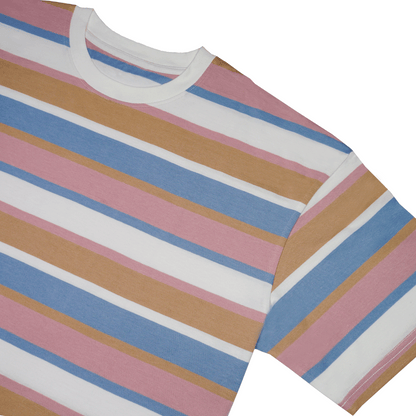 MIx Color Crew Neck Striped Tee