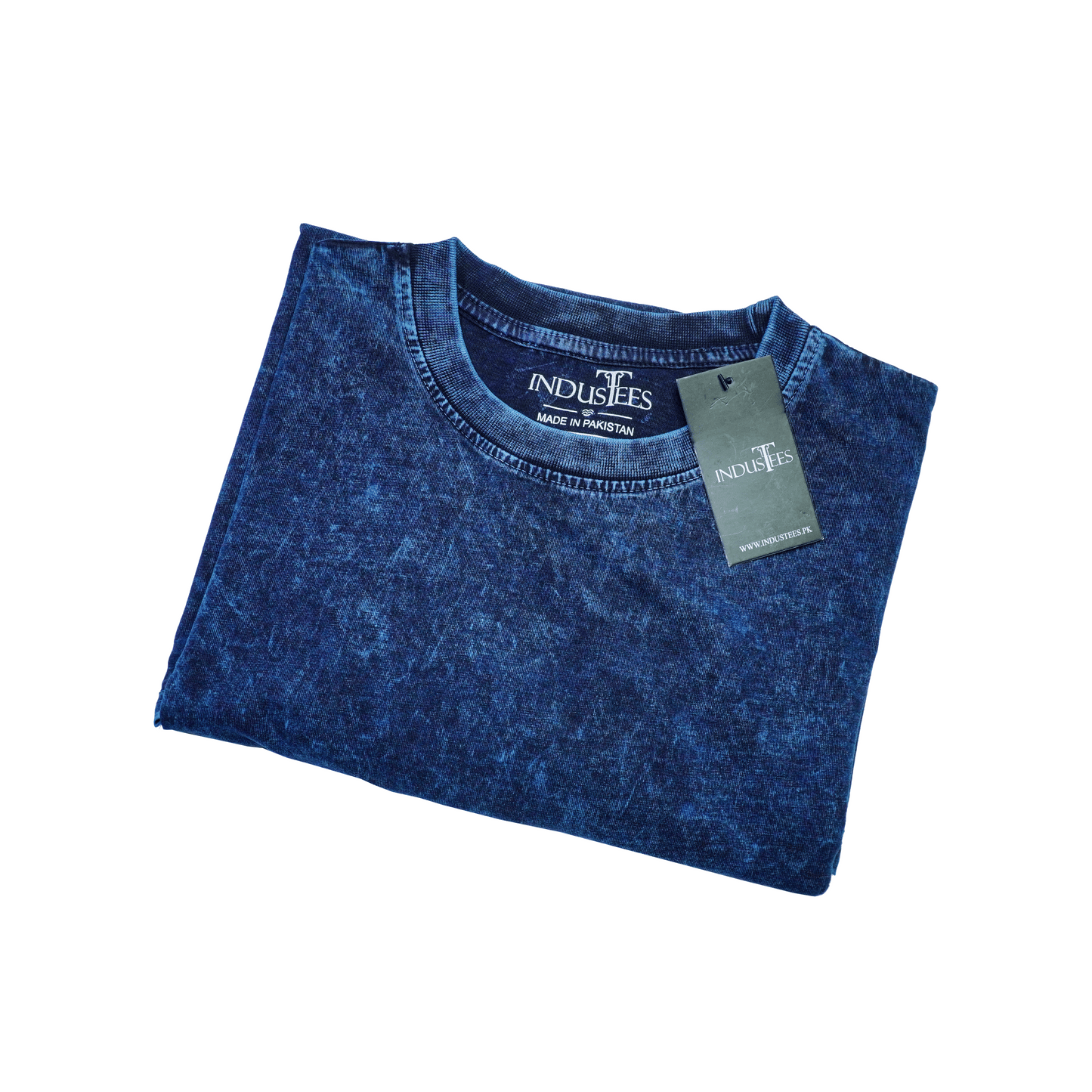 Cosmic Blue Acid Wash Oversized Drop Shoulder Premium T-Shirt V1