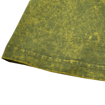 Olive Stone Green Acid Wash Oversized Drop Shoulder Premium T-Shirt V1