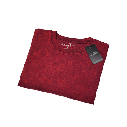 Oxy Maroon Acid Wash Oversized Drop Shoulder Premium T-Shirt V1