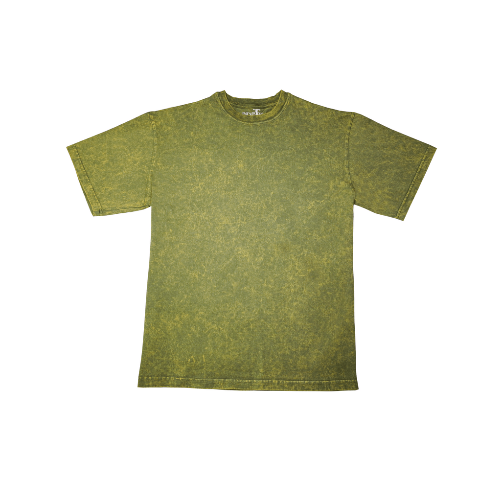 Olive Stone Green Acid Wash Oversized Drop Shoulder Premium T-Shirt V1