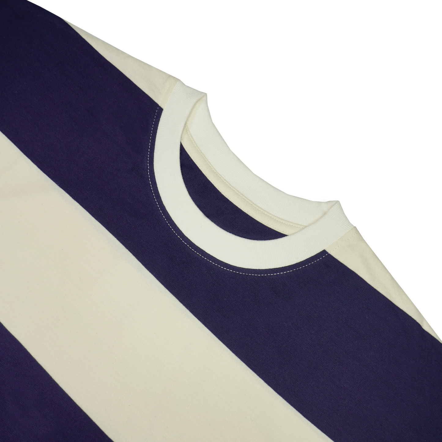 Portside Blue Crew Neck Striped Tee