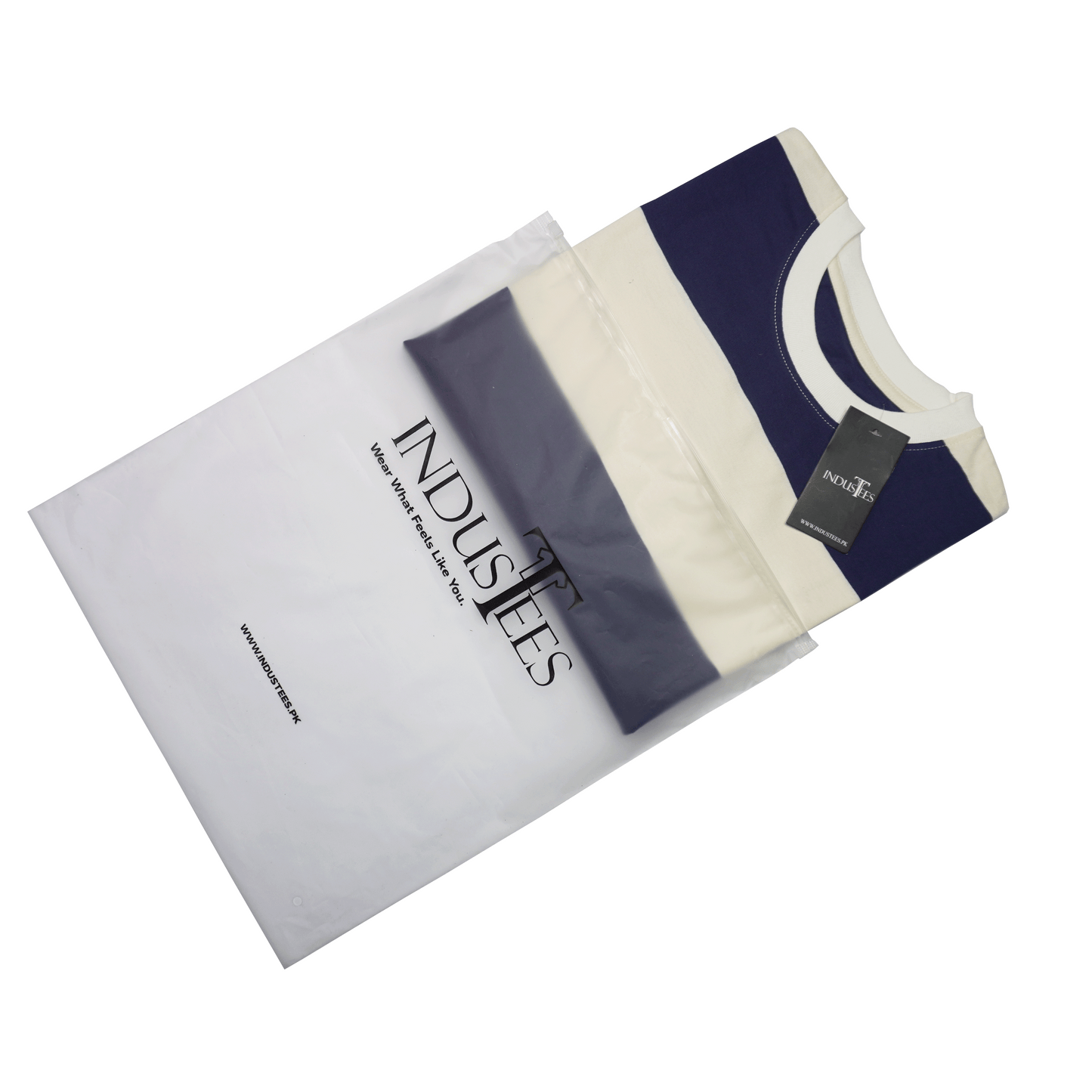 Portside Blue Crew Neck Striped Tee