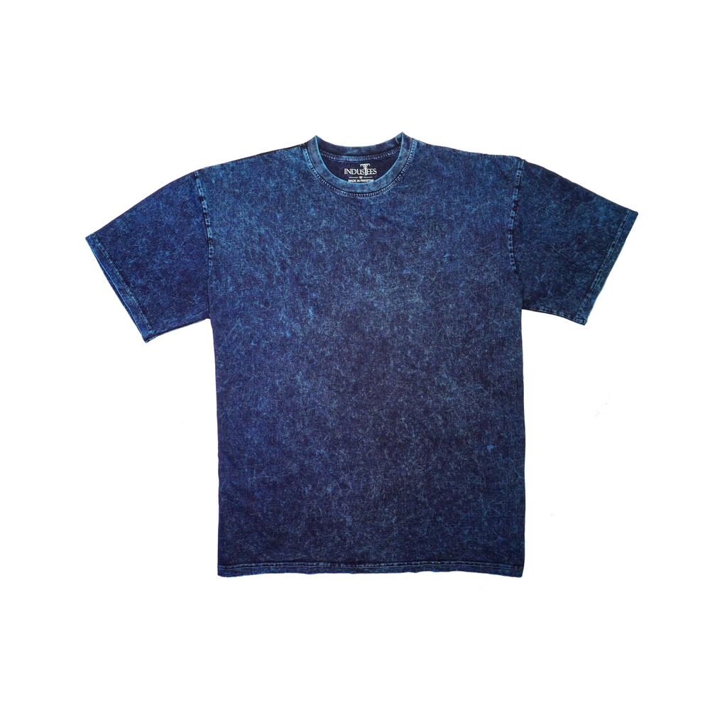 Cosmic Blue Acid Wash Oversized Drop Shoulder Premium T-Shirt V1