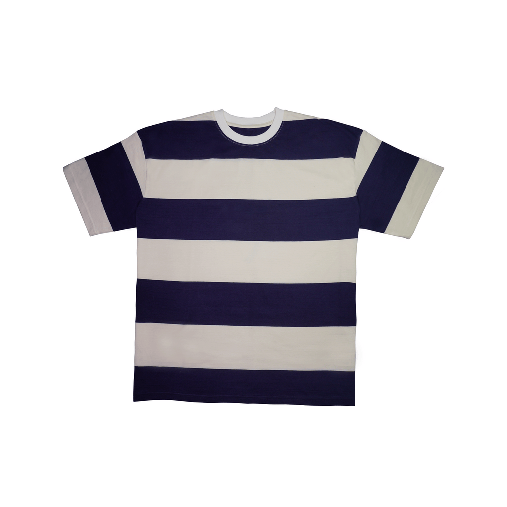 Portside Blue Crew Neck Striped Tee