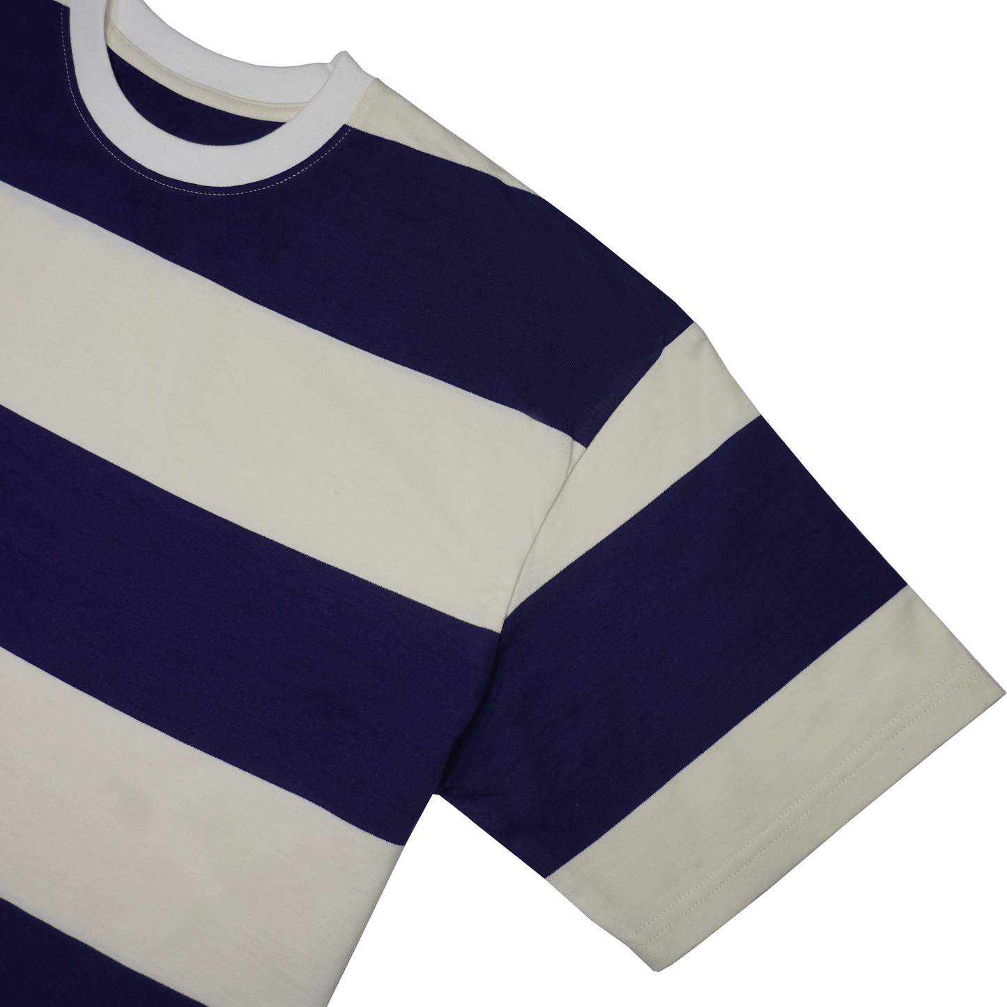 Portside Blue Crew Neck Striped Tee