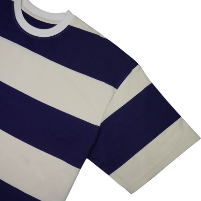 Portside Blue Crew Neck Striped Tee