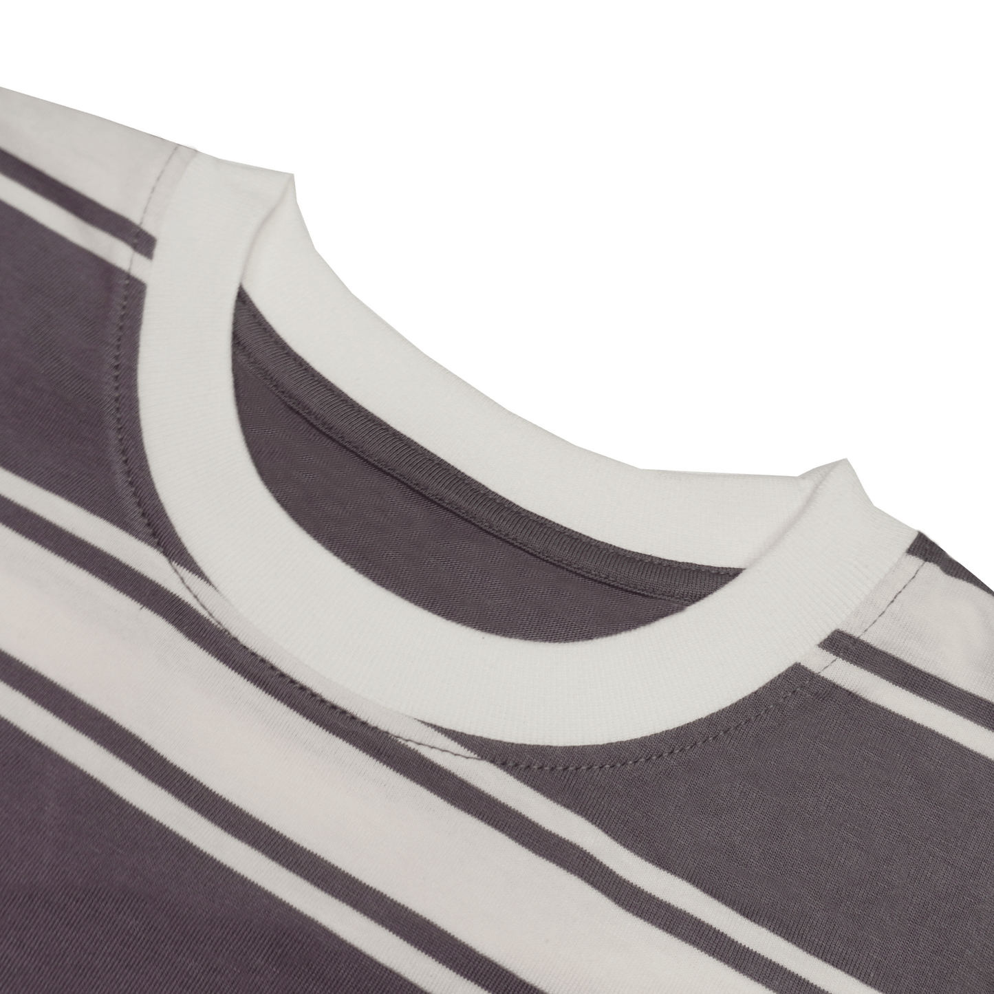 Walnut Haze Brown Crew Neck Striped Tee