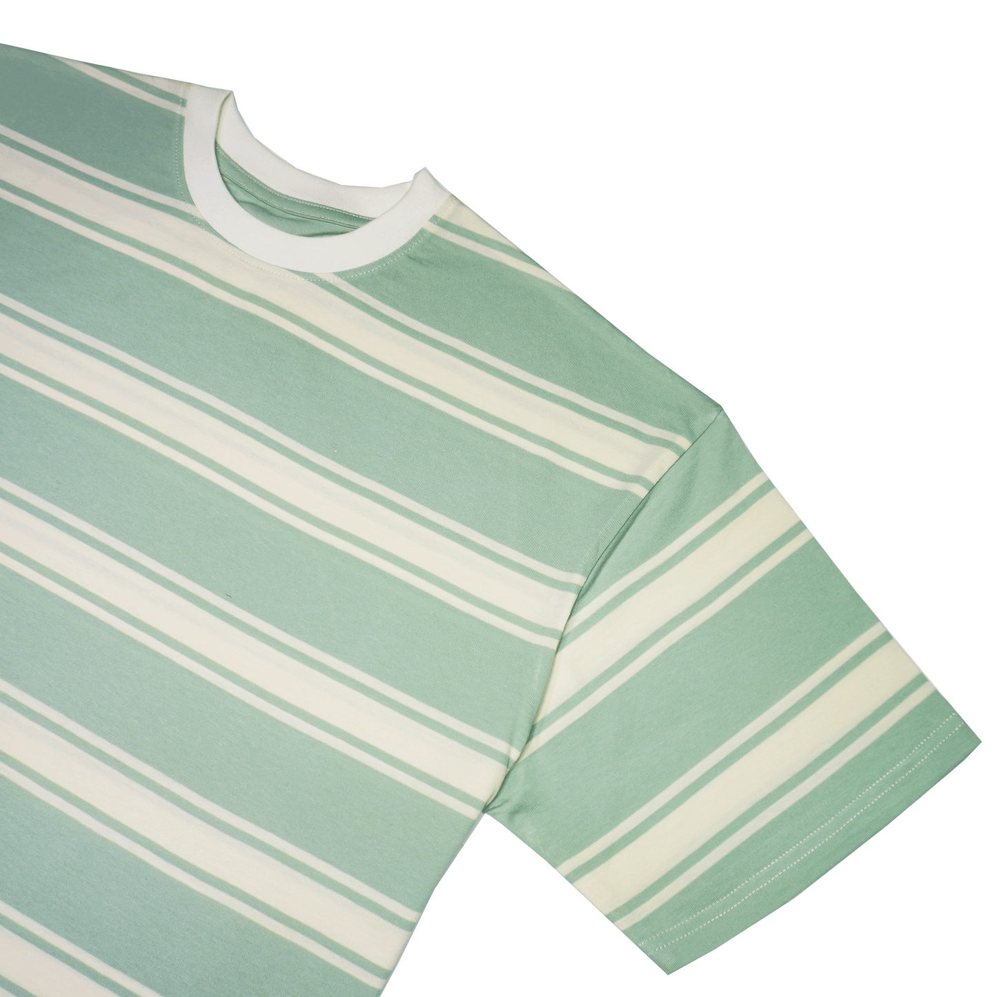 Frosted Mint Crew Neck Striped Tee