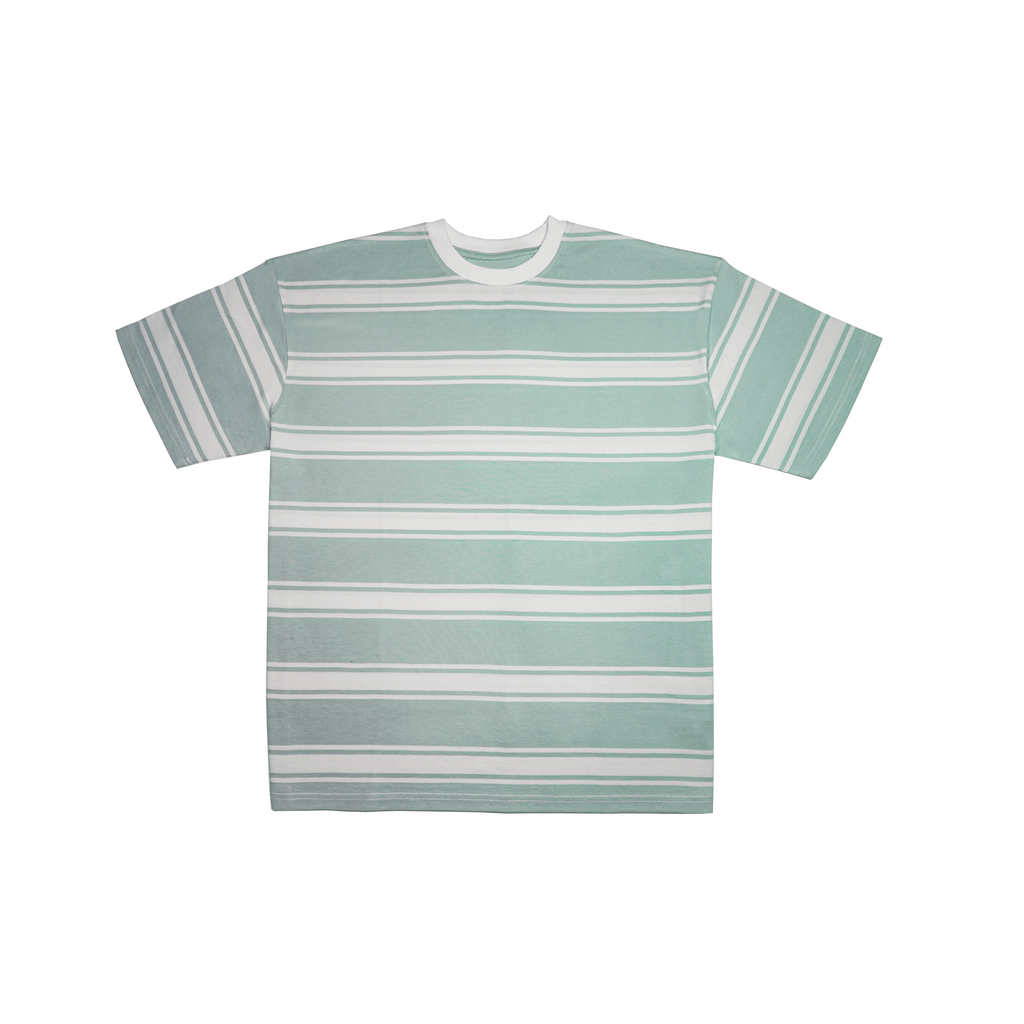 Frosted Mint Crew Neck Striped Tee