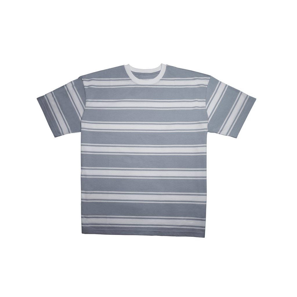 Graphite Wave Crew Neck Striped Tee