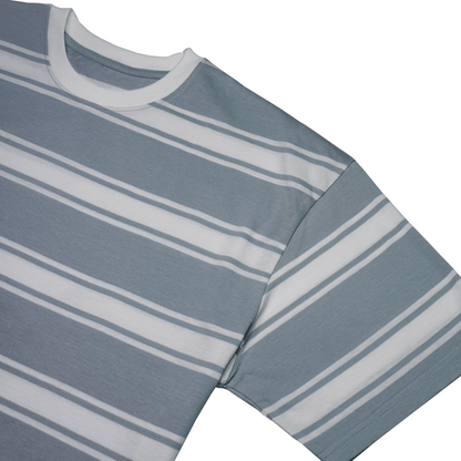 Graphite Wave Crew Neck Striped Tee