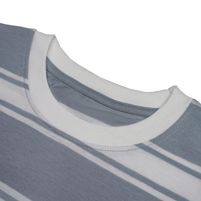 Graphite Wave Crew Neck Striped Tee