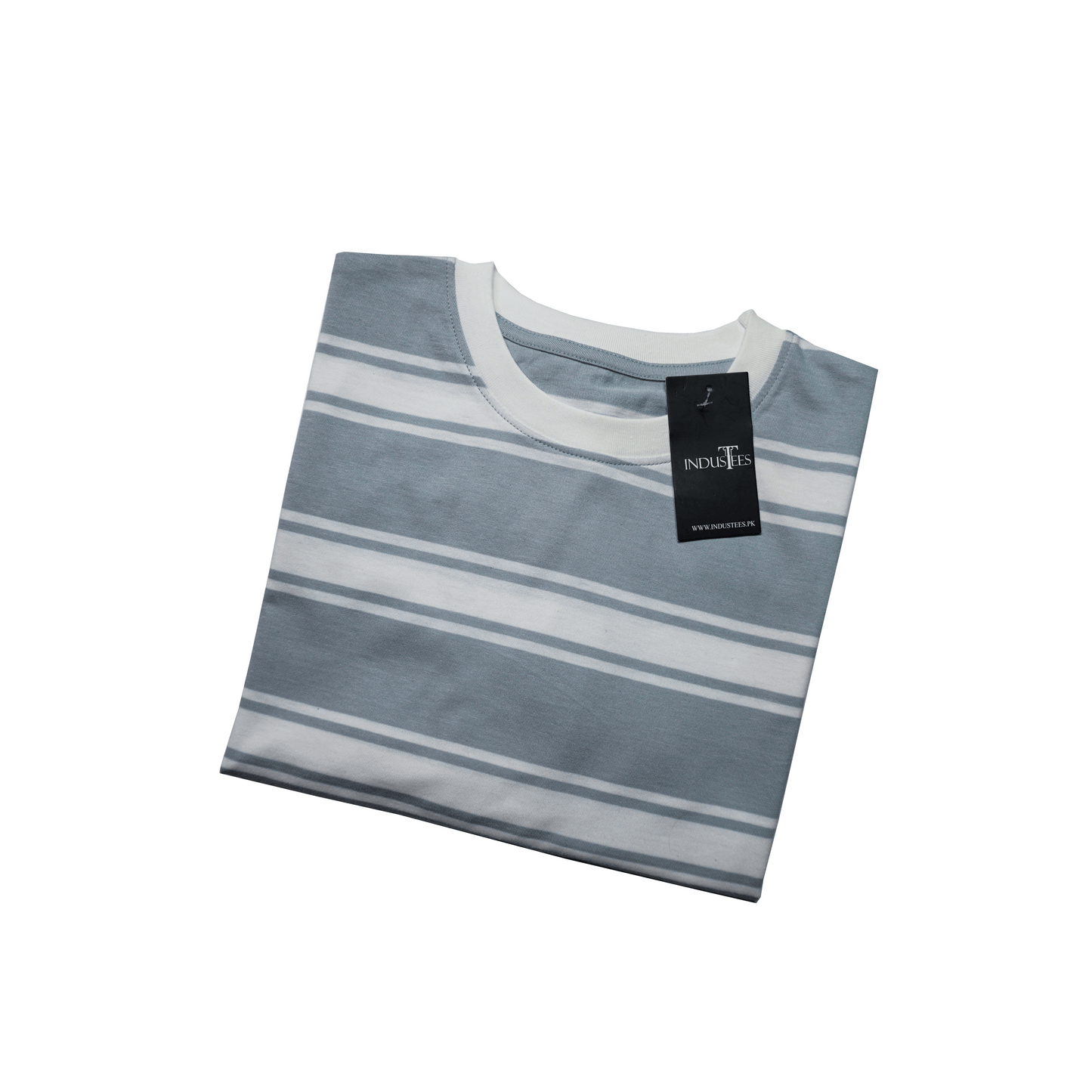 Graphite Wave Crew Neck Striped Tee