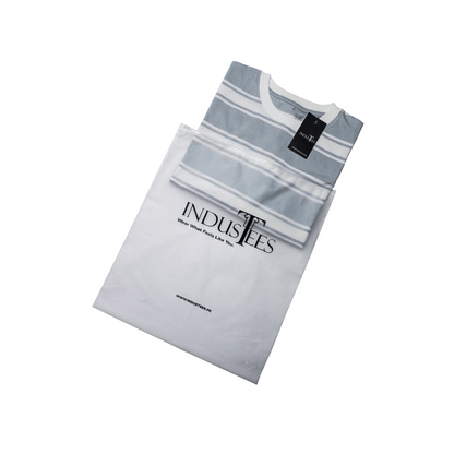 Graphite Wave Crew Neck Striped Tee