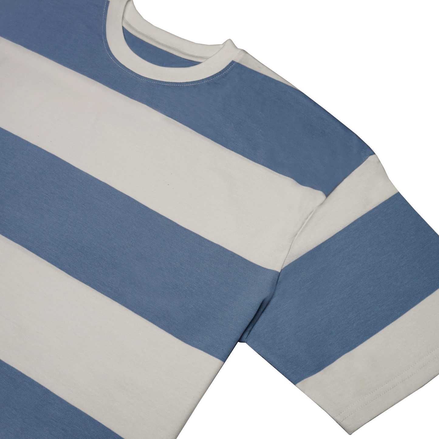Aqua Frost Crew Neck Striped Tee