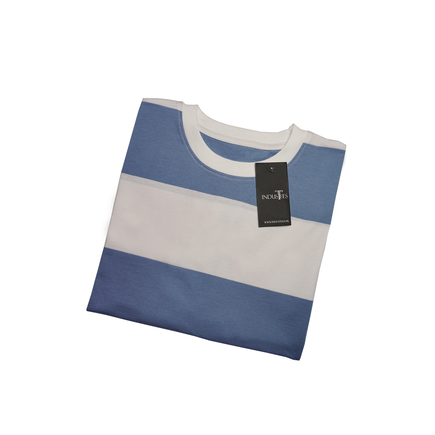 Aqua Frost Crew Neck Striped Tee